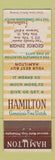 Matchbook Cover - Hamilton Watches George Zenger Villa Park IL