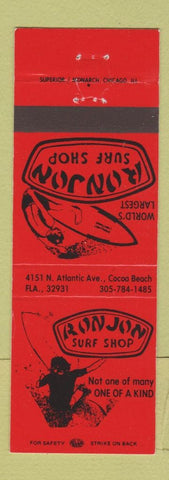 Matchbook Cover - Ron Jon Surf Shop Cocoa Beach FL