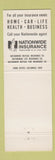Matchbook Cover - Nationwide Insurance Karl Butler Wellsville NY