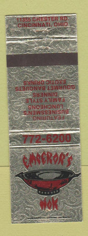 Matchbook Cover - Emperor's Wok Chinese Cincinnati OH