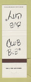 Matchbook Cover - Bub City Club Bub Chicago IL