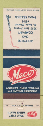 Matchbook Cover - Meco Welding Supply Acetyene Gas St Louis MO
