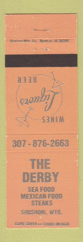 Matchbook Cover - The Derby Mexican Food Shoshoni WY ORANGE