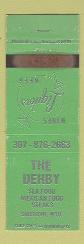 Matchbook Cover - The Derby Mexican Food Shoshoni WY GREEN WEAR