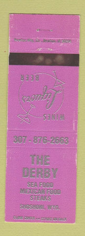 Matchbook Cover - The Derby Mexican Food Shoshoni WY PINK WEAR