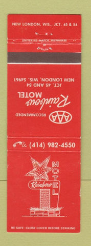 Matchbook Cover - Rainbow Motel New London WI