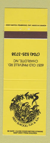 Matchbook Cover - Shark Finns Restaurant Charlotte NC
