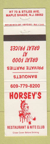 Matchbook Cover - Horsey's Restaurant Nite Club Maple Shade NJ