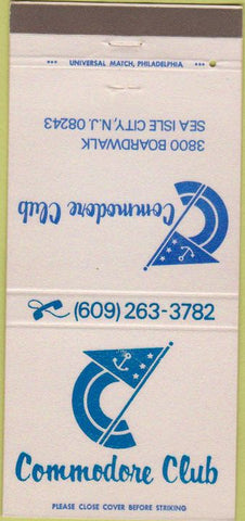 Matchbook Cover - Commerce Club Sea Isle City NJ 30 Strike