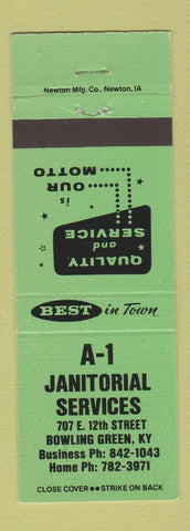 Matchbook Cover - A1 Janitorial Services Bowling Green KY GREEN
