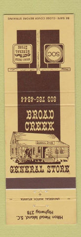 Matchbook Cover - Broad Creek General Store Hilton Head Island SC