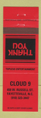 Matchbook Cover - Cloud 9 Fayetteville NC