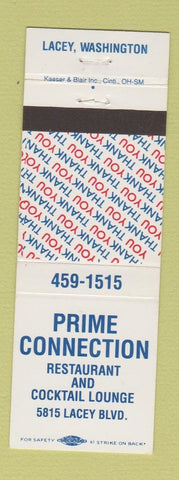 Matchbook Cover - Prime Connection Restaurant Lacey WA
