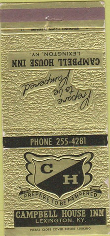Matchbook Cover - Campell House Inn Lexington KY 30 Strike