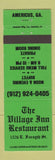 Matchbook Cover - Village Inn Restaurant Americus GA