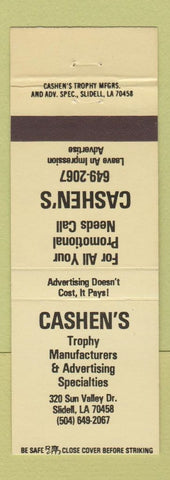 Matchbook Cover - Cashen's Advertising Promotional Items Slidell LA