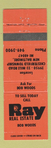Matchbook Cover - Ray Real Estate Bob Woods New Baltimore MI
