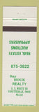 Matchbook Cover - Ray Houk Real Estate Fayetteville OH Auctioneer