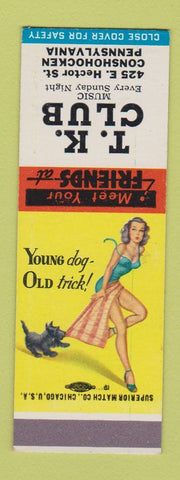 Matchbook Cover - TK Club Conshohocken PA pinup SAMPLE