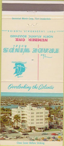 Matchbook Cover - Trade Winds Hotel Fort Lauderdale FL 30 Strike