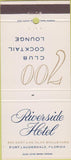 Matchbook Cover - Riverside Hotel Fort Lauderdale FL 30 Strike