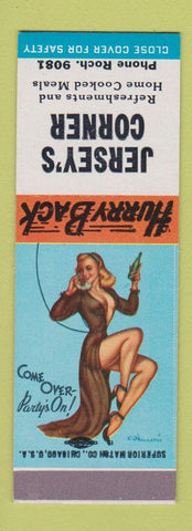 Matchbook Cover - Jersey's Corner  pinup SAMPLE