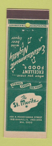 Matchbook Cover - St Moritz Restaurant Indianapolis IN