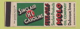 Matchbook Cover - Sinclair oil gas Molo Dubuque IA