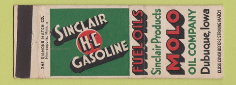 Matchbook Cover - Sinclair oil gas Molo Dubuque IA