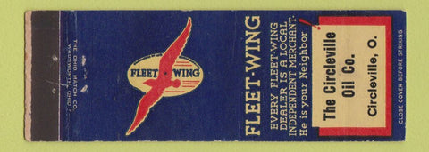 Matchbook Cover - Fleet Wing oil gas Circleville OH