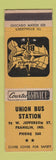 Matchbook Cover - Union Bus Station Franklin IN