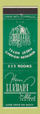 Matchbook Cover - Hotel Elkhart IN
