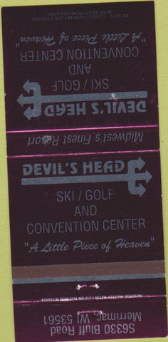 Matchbook Cover - Devi's Head Ski Golf Merrimac WI 30 Strike
