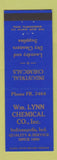 Matchbook Cover - Wm Lynn Chemical Indianapolis IN