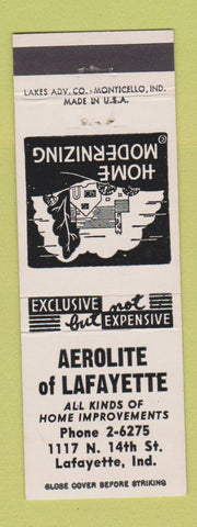 Matchbook Cover - Aerolite Home Improvement Lafayette IN