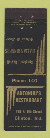 Matchbook Cover - Antonini's Restaurant Clinton IN Italian