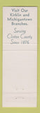 Matchbook Cover - Farmers Bank Frankfort IN