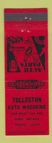 Matchbook Cover - Tolleston Auto Wrecking Gary IN
