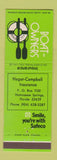 Matchbook Cover - Boat Owners Insurance Hagar Campbell Homosassa Springs FL