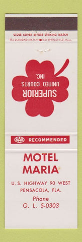 Matchbook Cover - Motel Maria Pensacola FL