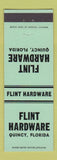 Matchbook Cover - Flint Hardware Quincy FL
