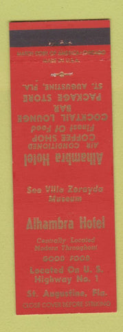 Matchbook Cover - Alhambra Hotel St Augustine FL