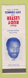 Matchbook Cover - Rudy Lester City Council Election 1976 CA Sacramento?