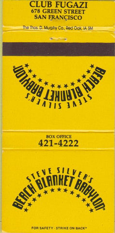 Matchbook Cover - Beach Blanket Babylon San Francisco CA Club Fugazi 30 Strike