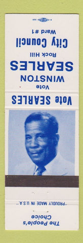 Matchbook Cover - Winston Searles City Council Election Rock Hill SC