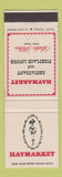 Matchbook Cover - Haymarket Restaurant Statler Hilton New York City hotel girlie