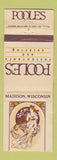 Matchbook Cover - Poole's Restaurant Madison WI girlie WORN