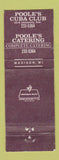 Matchbook Cover - Poole's Restaurant Madison WI girlie WORN