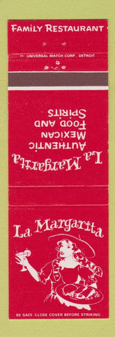 Matchbook Cover - La Margarita Mexican Food girlie Traverse City Petoskey MI