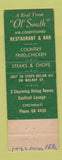 Matchbook Cover - Ol South Restaurant Cincinnati OH girlie